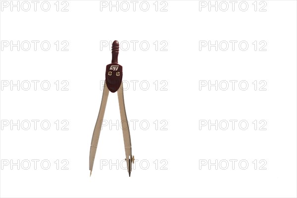 Close-up of a compass isolated on a white background