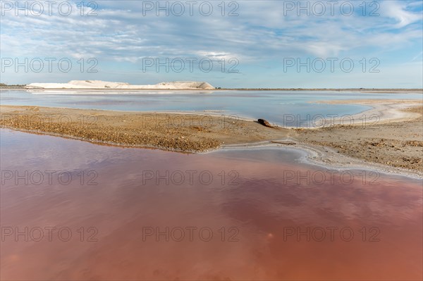 Salt farm in the village of Salin de Giraud near the mouth of the Grand Rhone. Regional nature park Park