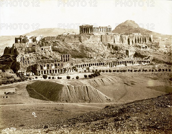 View of the Acropolis of Athens