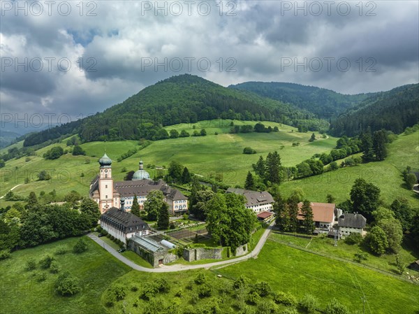 Aerial view of the monastery of Sankt Trudpert