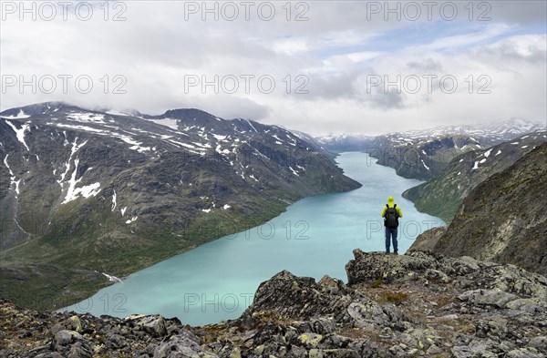 Mountaineer looks into the distance