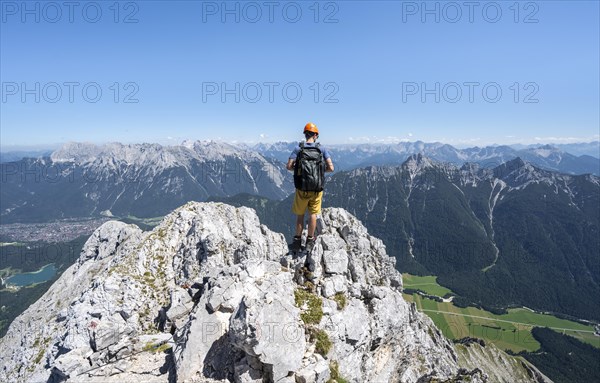 Mountaineer climbing in the rock