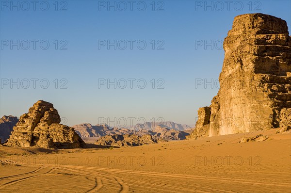 Mountainlandscape and desert in Wadi Rum