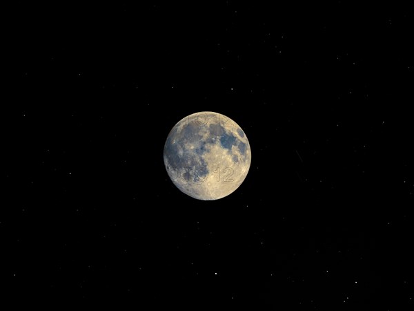 Full moon seen with telescope