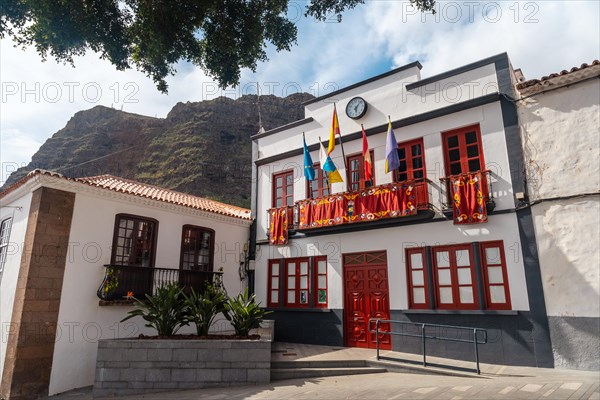 Town Hall next toChurch San Marcos inside the historical center of Agulo