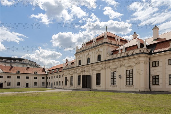 Street view of entrance to palace and museum complex of Lower Belvedere at Vienna