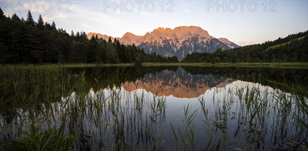 Western Karwendel peak reflected in Luttensee