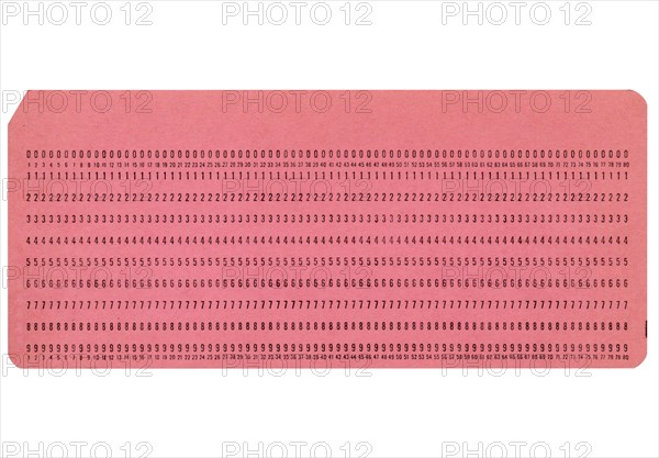 Punched card isolated