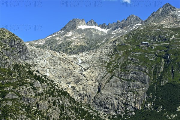 The ice-free bed of the Rhone glacier