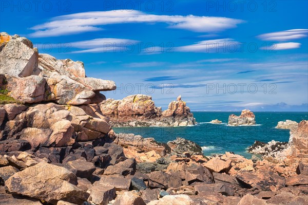 Rocky coast on the Ile de Brehat