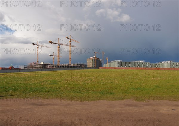 Building site with cranes in Berlin