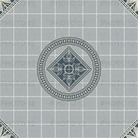 Seamless pattern inspired from traditional Danish Hedebo embroidery