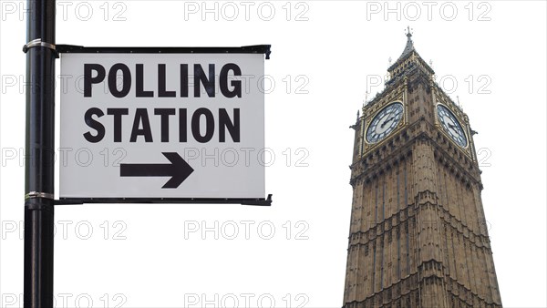 Polling station sign in London