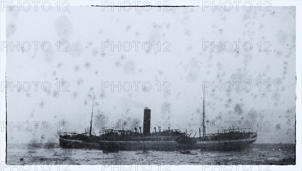 Old pictures of the Lusitania sinking at Bellows Rock in 1911