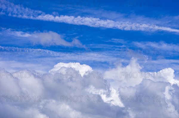 Beautiful cloud formations under a bright blue sky