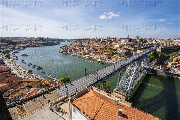 Amazing panoramic view of Oporto and Gaia with Douro river