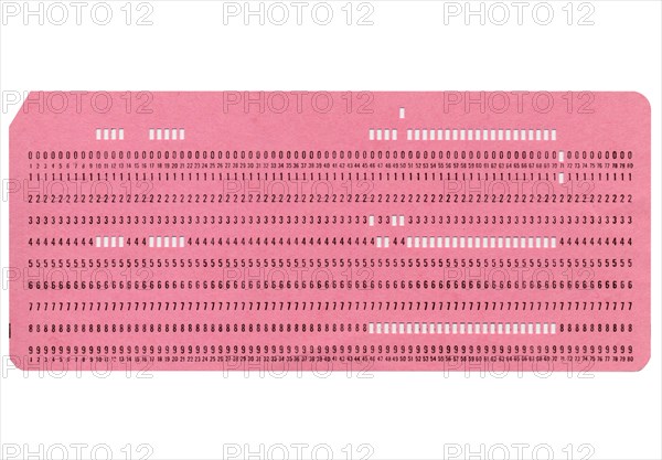 Punched card isolated