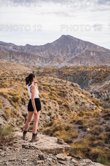 Woman overlooks the Tabernas desert