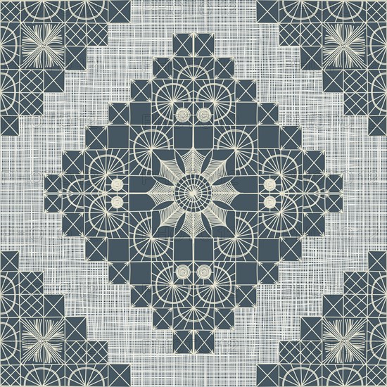 Seamless pattern inspired from traditional Danish Hedebo embroidery