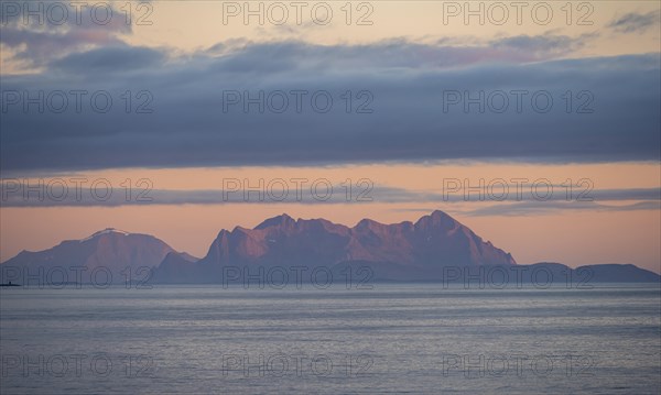 Sea and rocky mountain range