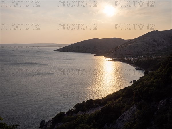 Evening mood in front of sunset