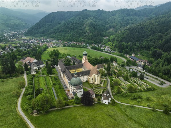 Aerial view of the monastery of Sankt Trudpert