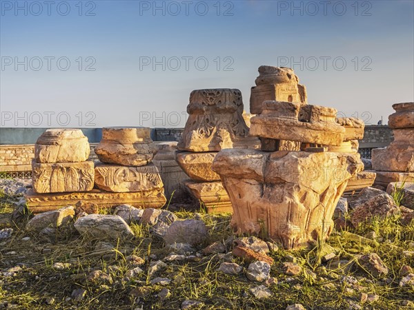 Ruins and parts of ancient Greek and Roman columns