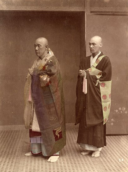 Two Buddhist monks on their way to the monastery