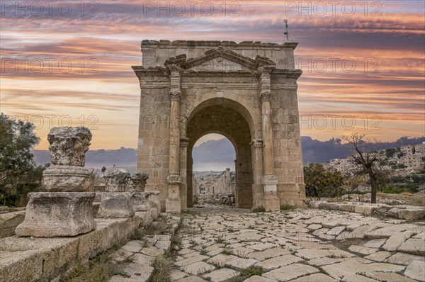 Entrance gate in the historical Ruins of Jerash