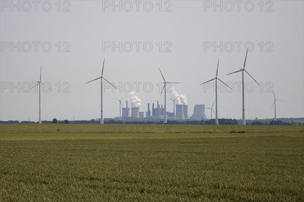 Lignite-fired power plant on the edge of the Garzweiler open-cast lignite mine