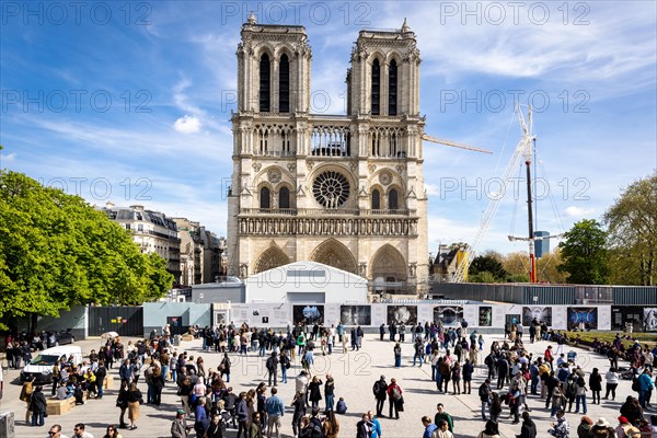Notre-Dame de Paris Cathedral with forecourt