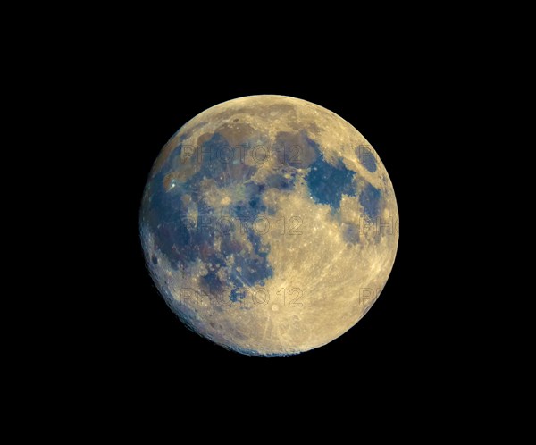 Full moon seen with telescope