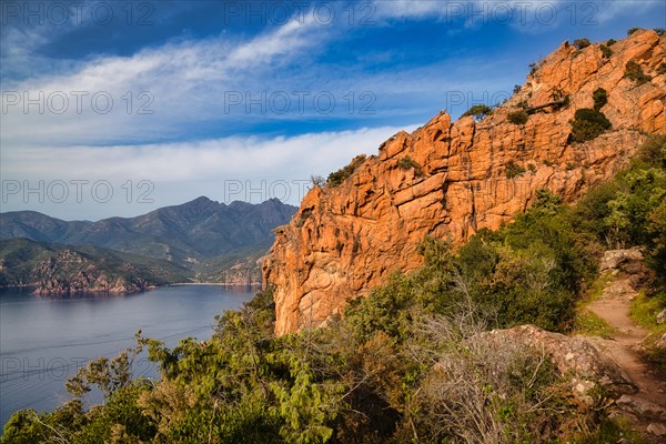 Red granite rocks