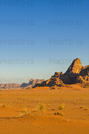 Mountainlandscape and desert in Wadi Rum