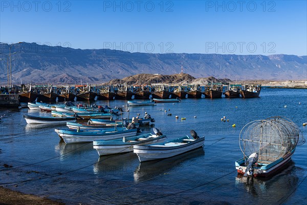 Fishing port of Mirbat with small fishing boats