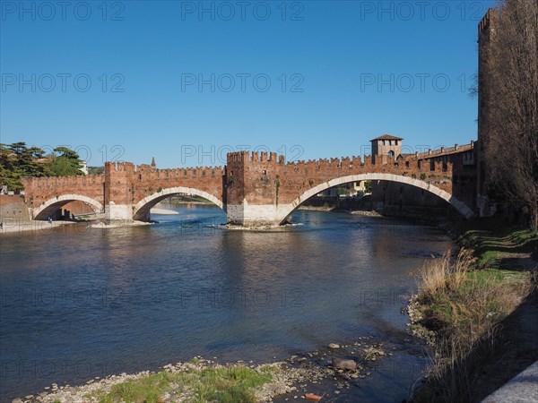 Castelvecchio Bridge aka Scaliger Bridge in Verona