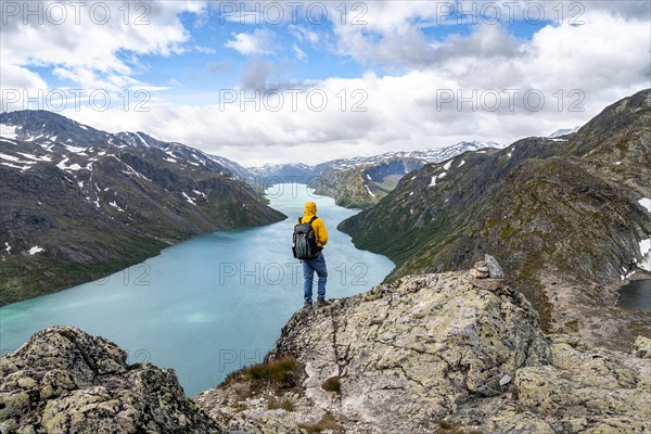 View of Lake Gjende and mountains