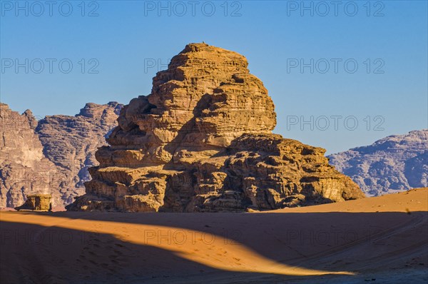 Mountainlandscape and desert in Wadi Rum