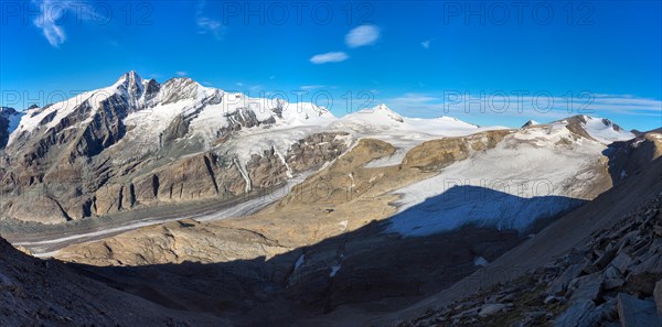 Panorama of Grossglockner and Pasterze in autumn
