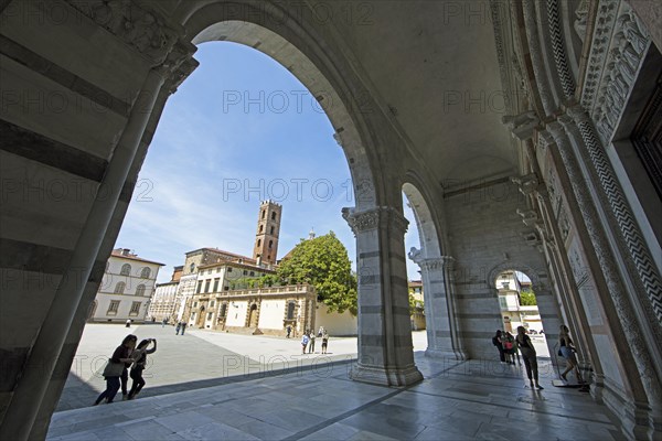 Arcades and medieval tower