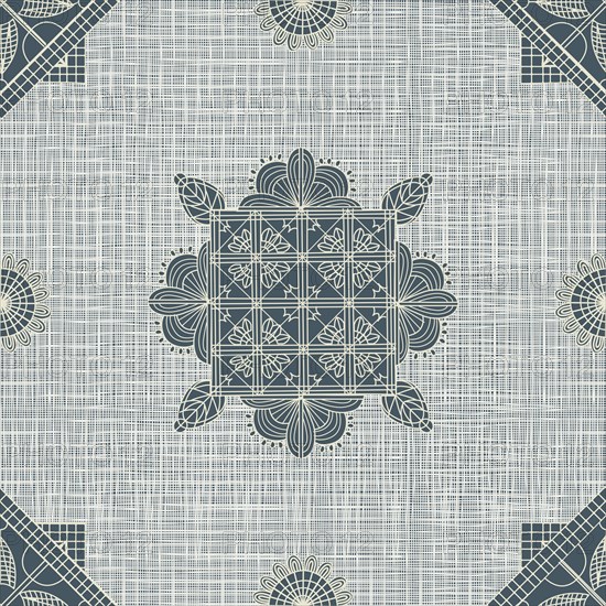 Seamless pattern inspired from traditional Danish Hedebo embroidery