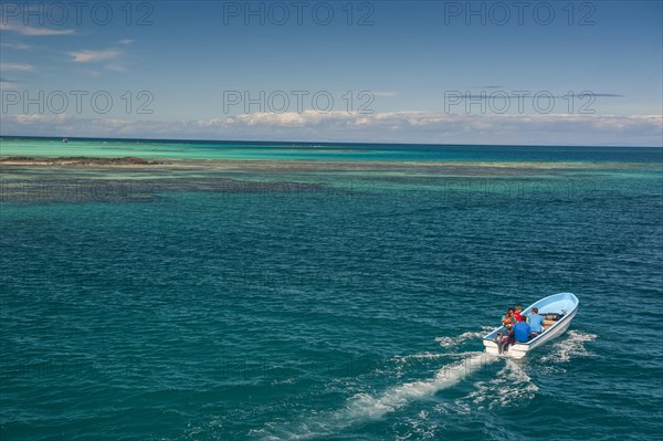 Little boat in the blue lagoon