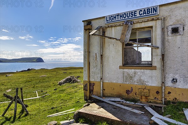 Ruin with inscription lighthouse hut