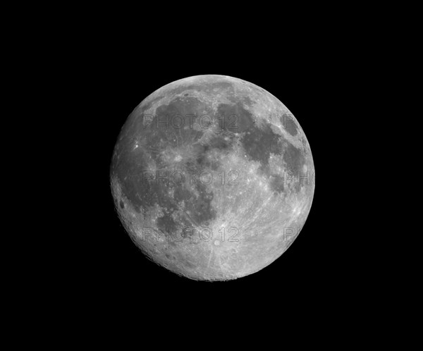 Full moon seen with telescope