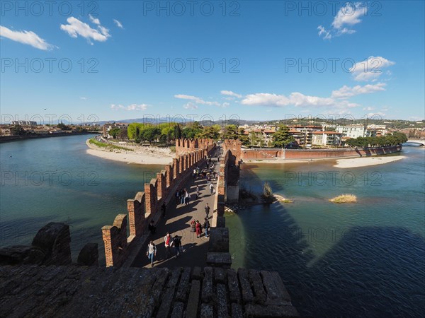 Castelvecchio Bridge aka Scaliger Bridge in Verona