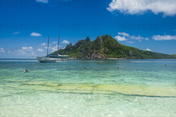 Very clear turquoise waters on Monuriki or Cast away island