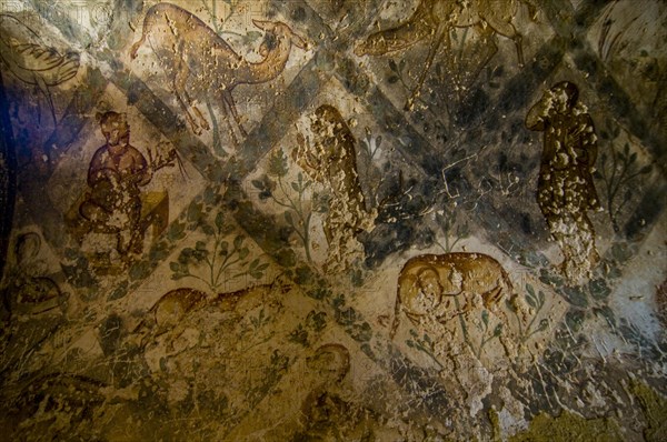 Paintings in fortress of Quasayr Amra