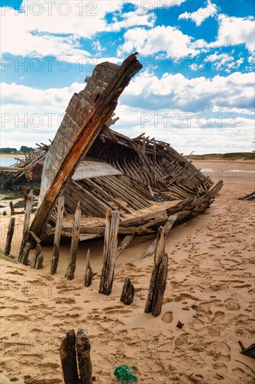 Magouer ship cemetery on the river Etel