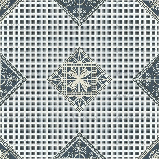 Seamless pattern inspired from traditional Danish Hedebo embroidery