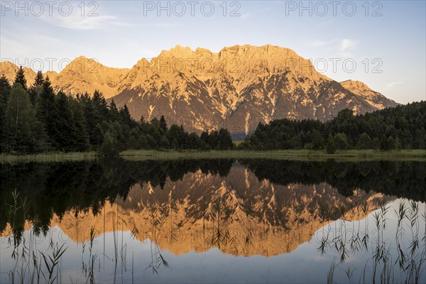 Western Karwendel peak reflected in Luttensee